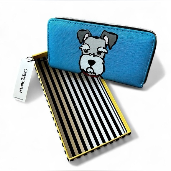 Marc Tetro Blue Dog ,Zip Around Long Wallet. - Picture 5 of 12